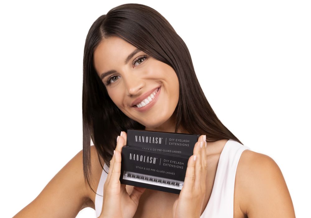glued eyelashes nanolash